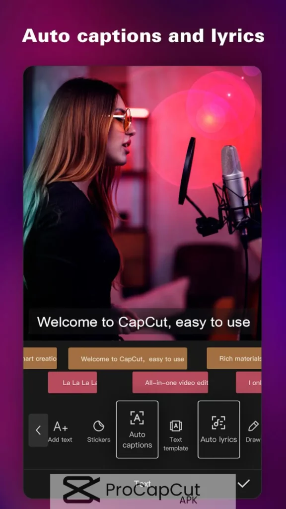 CapCut Auto Caption and Lyrics